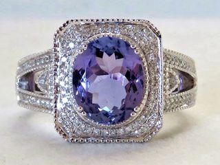 18k White Gold 2.93ct Tanzanite & 0.4ct Diamond Ring with Valuation
