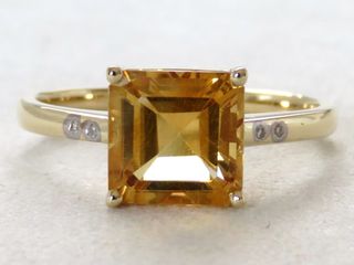 9k Yellow Gold 2.3ct Citrine & Diamond Ring