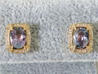 9k Yellow Gold 2.3ct Tanzanite & Diamond Earrings