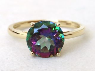 9k Yellow Gold 3ct Mystic Topaz Ring