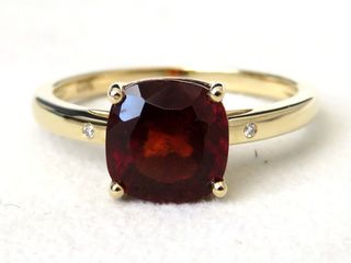 9k Yellow Gold 2.99ct Garnet & Diamond Ring