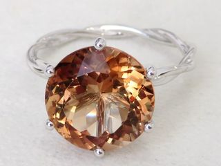 9k White Gold 7.56ct Champagne Imperial Topaz Ring