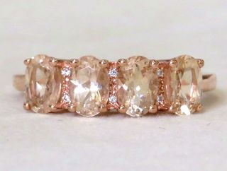 9k Rose Gold 1.75ct Morganite & Moissanite Ring