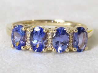 9k Yellow Gold 1.6ct Tanzanite & Diamond Ring