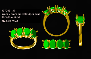 9k Yellow Gold Emerald Ring (Custom Made)