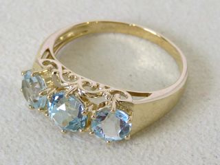 9k Yellow Gold 2.45ct Blue Topaz Ring