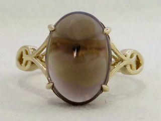 9k Yellow Gold 6.4ct Smoky Quartz Ring