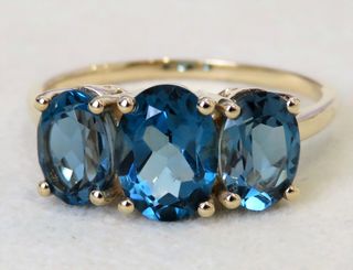 9k Yellow Gold 2.6ct London Blue Topaz Ring