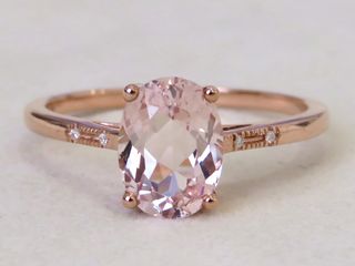 9k Rose Gold 1.66ct Morganite & Moissanite Ring