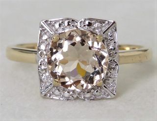 9k Yellow/White Gold 1.42ct Morganite Ring