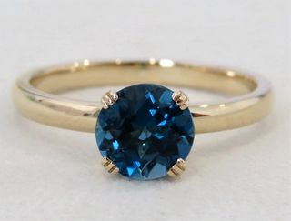 9k Yellow Gold 1.45ct London Blue Topaz Ring