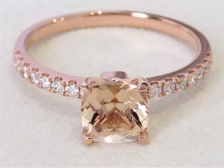 14k Rose Gold 1.22ct Pink Morganite & 0.24ct Diamond Ring
