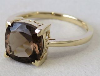 9k Yellow Gold 2.6ct Smoky Quartz Ring