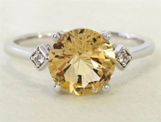 9k White Gold 2.1ct Citrine & White Sapphire Ring