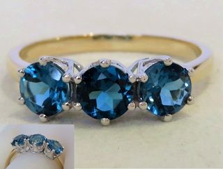 9k Yellow / White Gold 1.8ct London Blue Topaz Ring