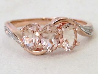 9k Rose Gold 1.35ct Pink Morganite & White Sapphire Ring