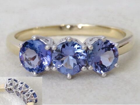 9k Yellow/White Gold 1.2ct Tanzanite Ring