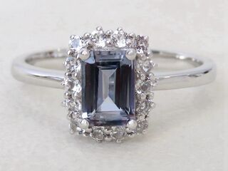 9k White Gold Tanzanite & White Sapphire Ring