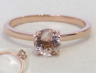 9k Rose Gold Pink Morganite Solitaire Ring
