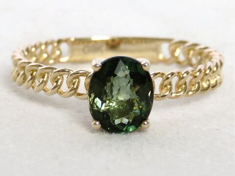 9k Yellow Gold 1.2ct Green Tourmaline Ring