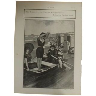 Original Page 'Sea Bathing At An English Watering -Place' - The Sphere JUL. 1901