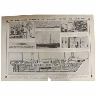 Original Double Page 'The Great British Antarctic Expedition' - The Sphere Aug. 1901