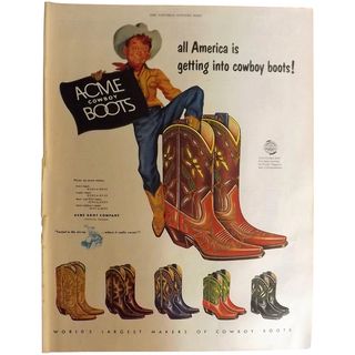 ACME Boot Company Original 1953 Full Page Advertisement
