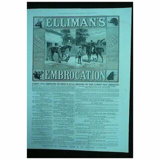 ELLIMAN'S EMBROCATION - Original Full Page Advert Illustrated London News 1885