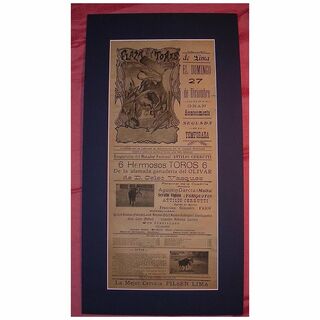 1919 Lima Bull Fight Advertising Poster