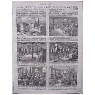 FRY'S Chocolate Factory Full Page Advertisement THE GRAPHIC 1884