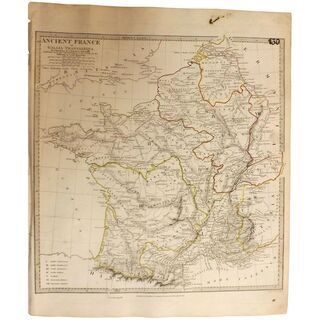 Antique Map of Ancient France - By Prof. T Hewett Dated 1837
