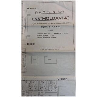 T.S.S. Moldavia Deck Plans - P & O S.N.Co 1935
