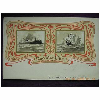 Red Star Line ' S.S. Vaderland Vintage Postcard