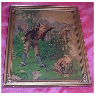 Victorian Lithograph 'Brer Fox is Trapped'