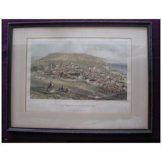Stunning Georgian Period Engraving 'Hastings From The Castle Hill' Circa 1820