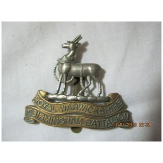 WWI British Army Badge - Royal Warwickshire Birmingham Battalion