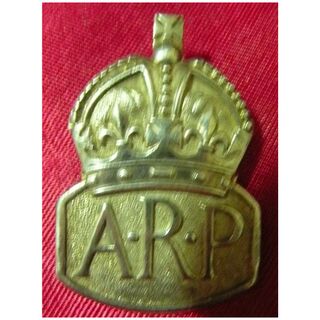 A.R.P. - Air Raid Precautions Warden's WWII Badge in Sterling Silver