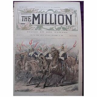 1892 Front Cover From THE MILLION Newspaper 'HALT! Scene In The Long Valley, Aldershot, During The Summer Drills'