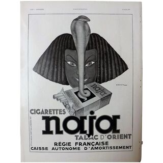 L'IIlustration French Magazine Original NAJA Cigarettes 1937 Advertisement