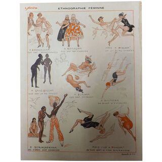 Risque French Cartoon 'Ethnographie Feminine' - Sourire Magazine 1931