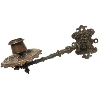A Pair of Edwardian Art Nouveau Brass Piano Candle Holders