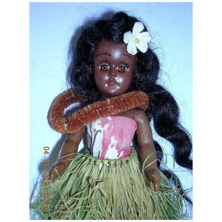 Vintage 1960's ELSIE DENNEY Boxed Hawaiian Doll