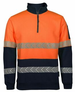 6HZS HI VIS (D+N) FULL ZIP FLEECY HOODIE