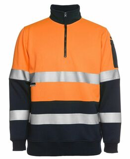 6HZFS HI VIS (D+N) 1/2 ZIP FLEECY SWEAT