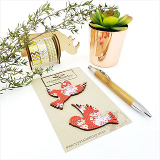 Mini Sparrows - Red Floral