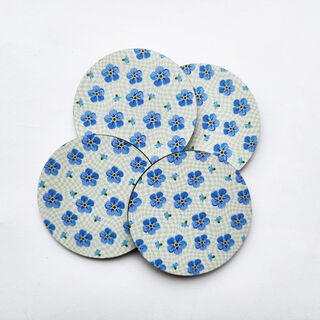  Coaster Single: Printed Forget Me Not