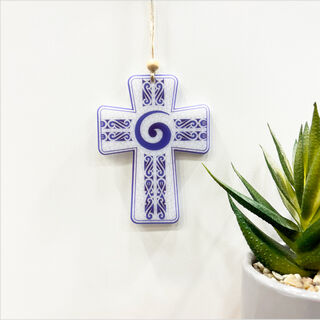 Hanging Ornament Printed : Cross 5 (Koru)