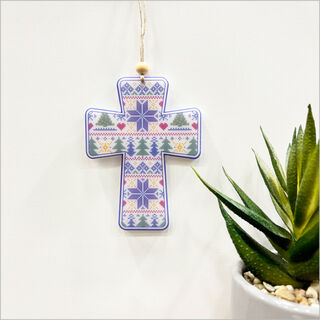 Hanging Ornament Printed : Cross 8 (Xmas)