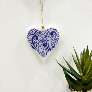 Hanging Ornament Printed : Heart 4 (Filigree)