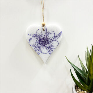 Hanging Ornament Printed : Heart 6 (Manuka)